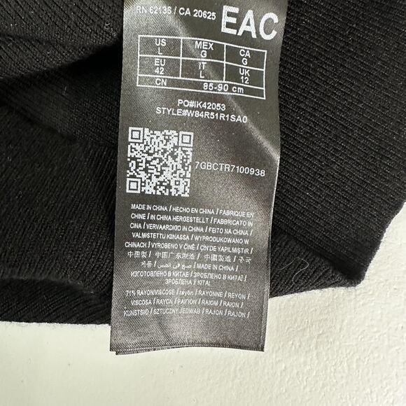 Guess Sweater Womens Large Black Cut Out Turtleneck Ring Detail Pullover Top - Picture 8 of 12